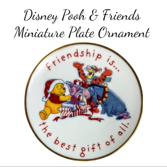 Disney Pooh Miniature Plate Ornament “Friendship is...the best gift of all” 1997 - Picture 1 of 14